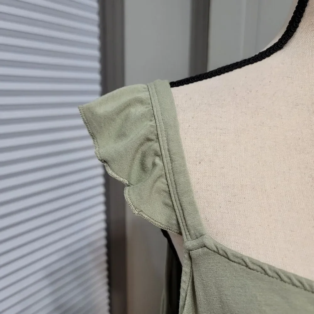 Torrid Super Soft V-Neck Lace-Up Ruffle Tank - Picture 5 of 6